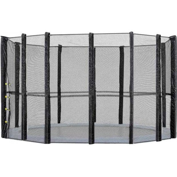 12Ft Trampoline Replacement Safety Pad And Net Round  8 Poles Blue