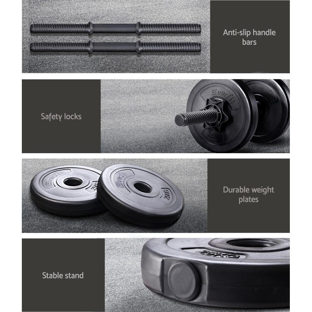 Fitness Accessories 12KG Dumbbells Dumbbell Set Weight Plates Home Gym Fitness Exercise