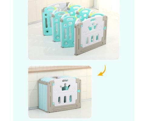 14 Panels Foldable Baby Playpen With Playmat Safety Gate Fence Child Play Pen Room Kids