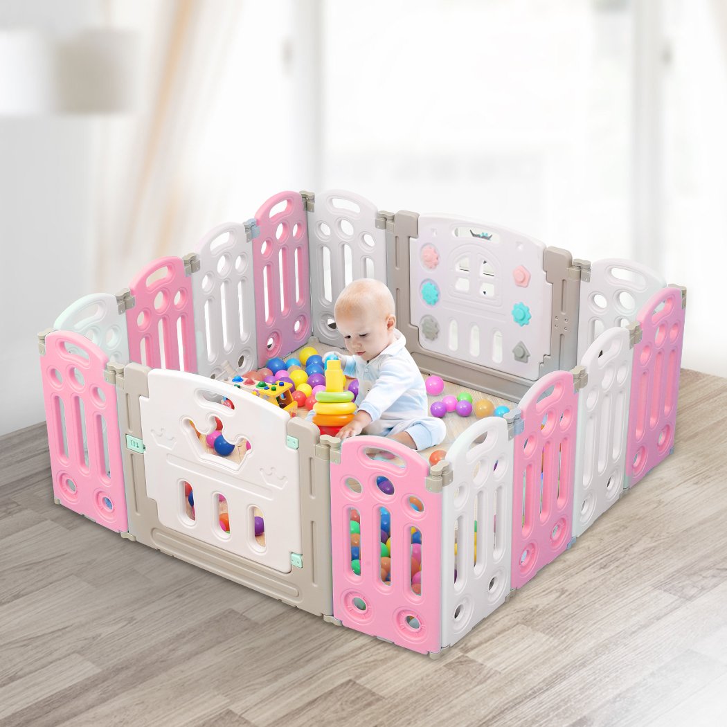 Baby Security Gate 14 Panels Kids Safety Gates Playpen