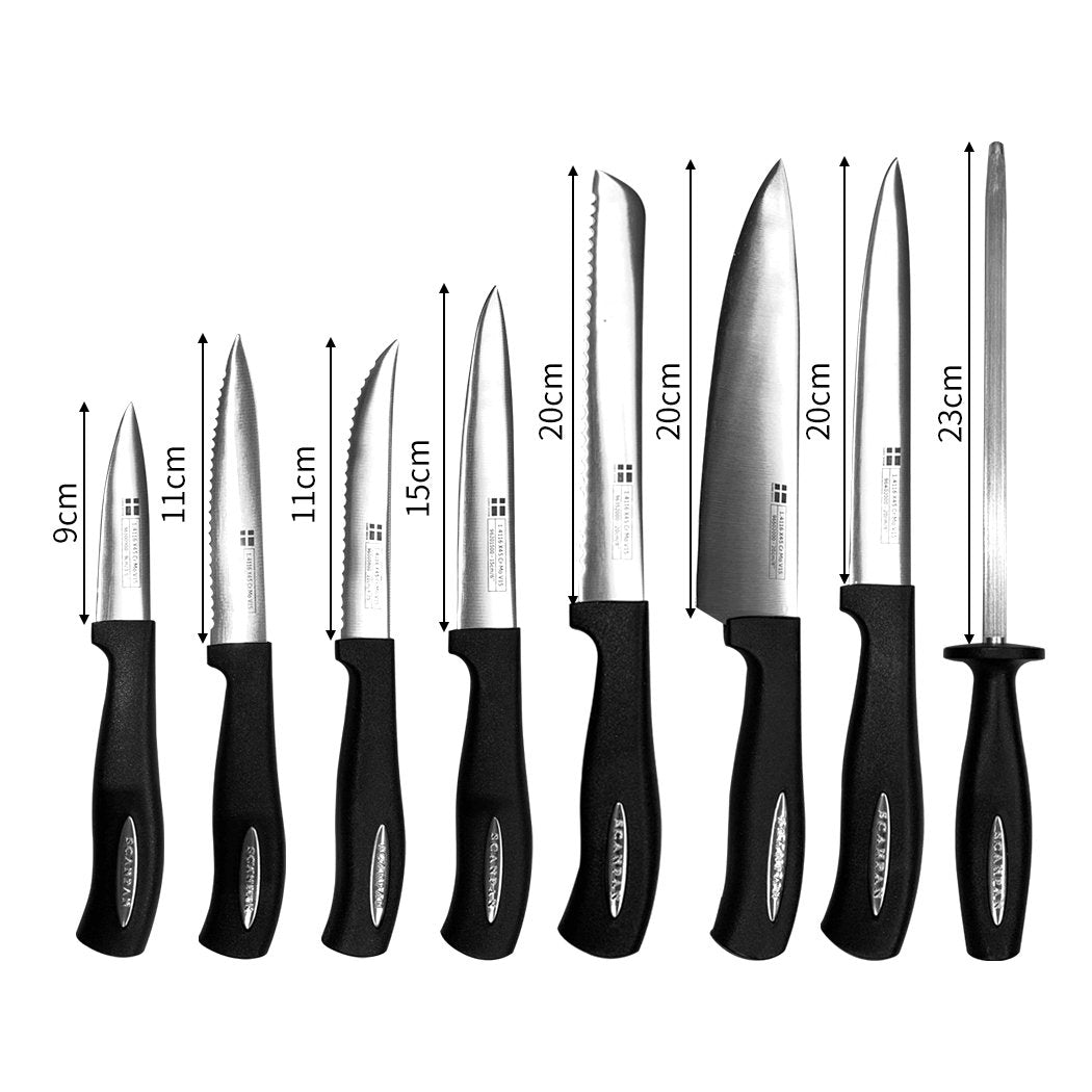 Knife Sharpener & Whet Stone 14 piece Knife Block Set