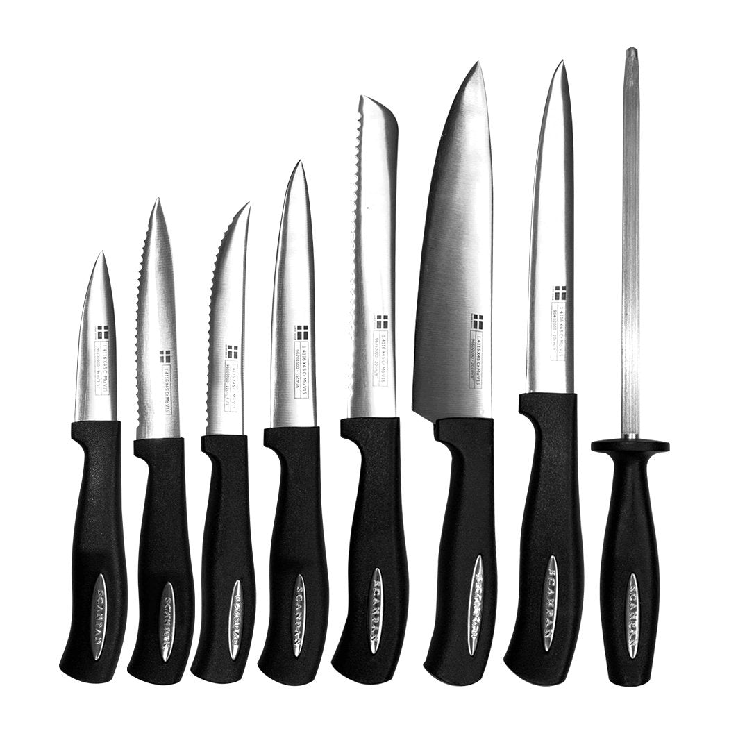 Knife Sharpener & Whet Stone 14 piece Knife Block Set