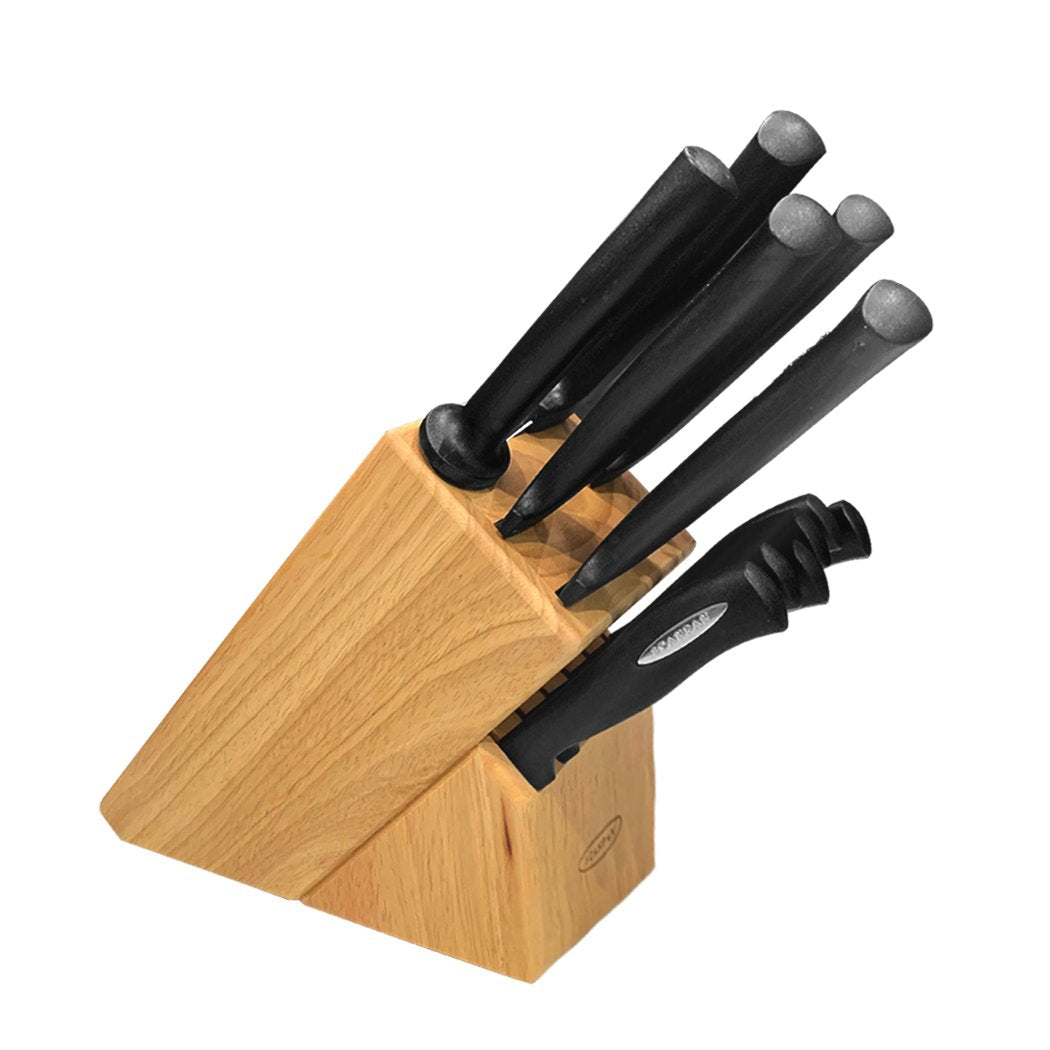 Knife Sharpener & Whet Stone 14 piece Knife Block Set