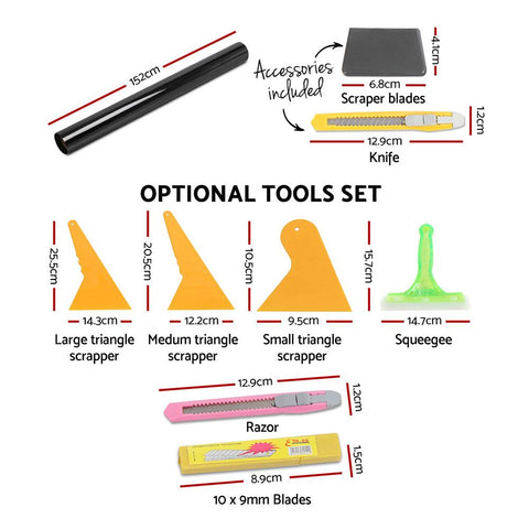 Window Tint Film Black Roll 15% Vlt Home 152Cm X 30M Tinting Tools Kit