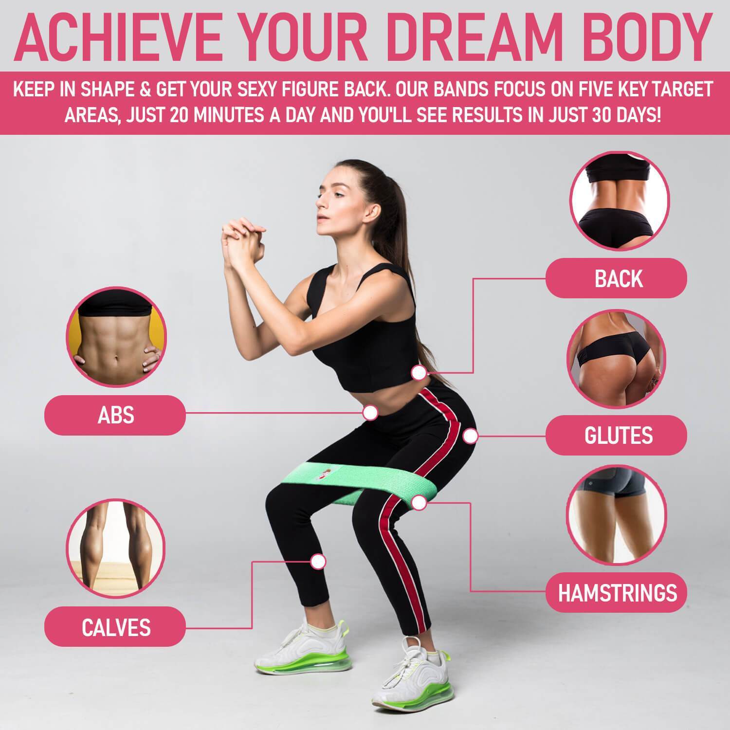 sports & outdoors 15 Pcs Resistance Tube Booty Bands Set Apple Green Pink Purple