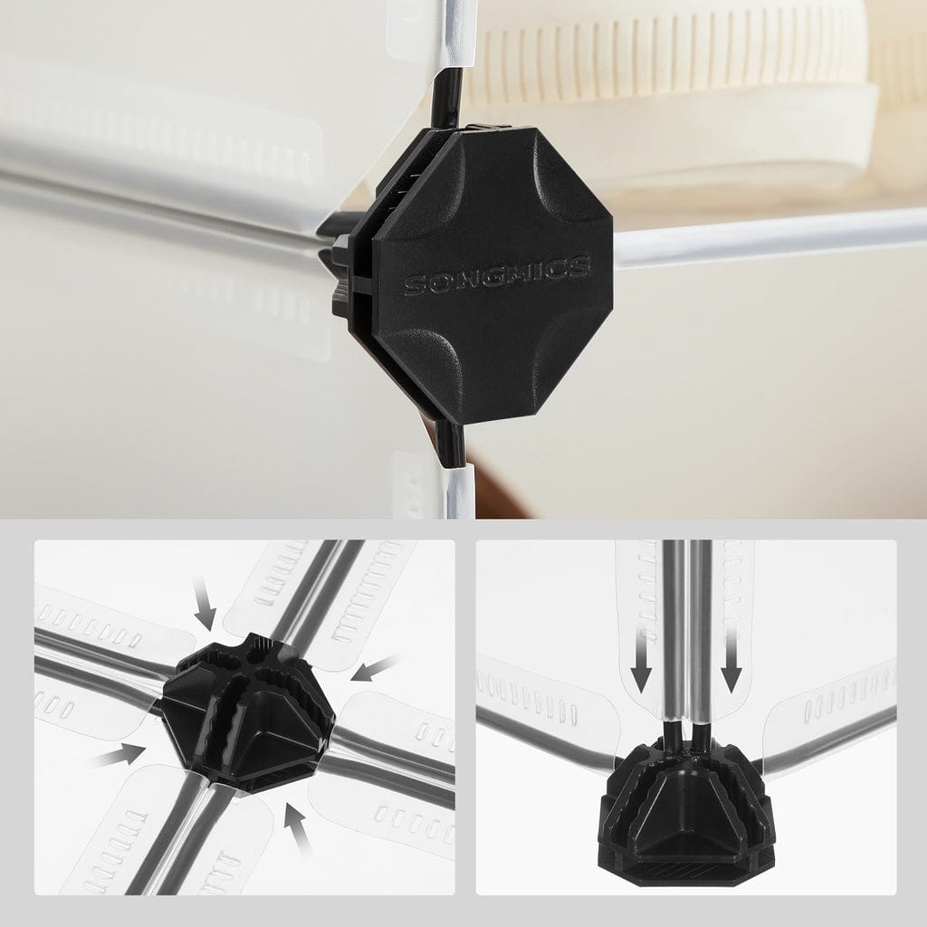 15 Slot Storage Shelf Customizable Design Rectangular Storage Organiser White