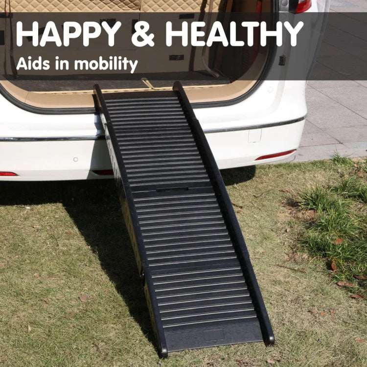 152cm portable dog pet ramp - black