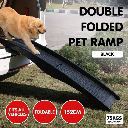 152cm portable dog pet ramp - black