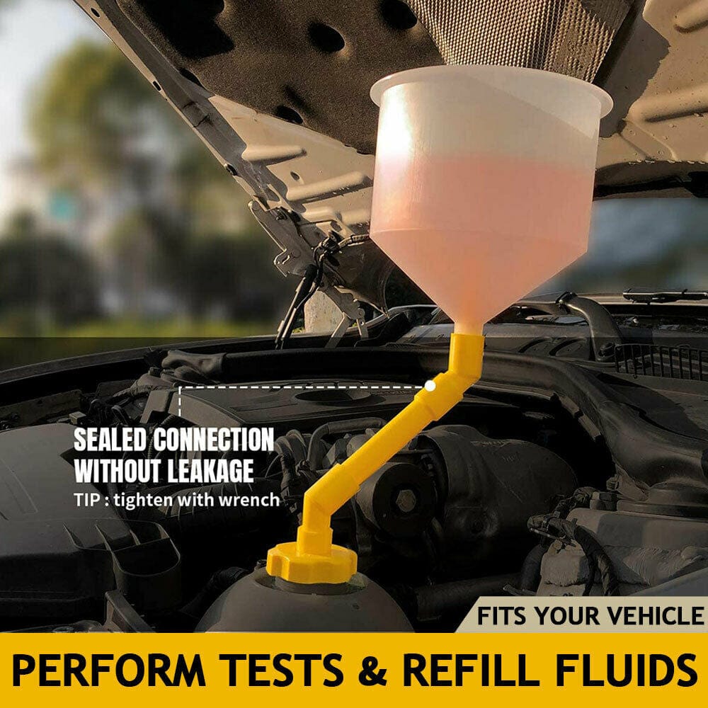 15Pcs Car Radiator Coolant Refill Funnel Kit Spill Proof Cooling System Tool