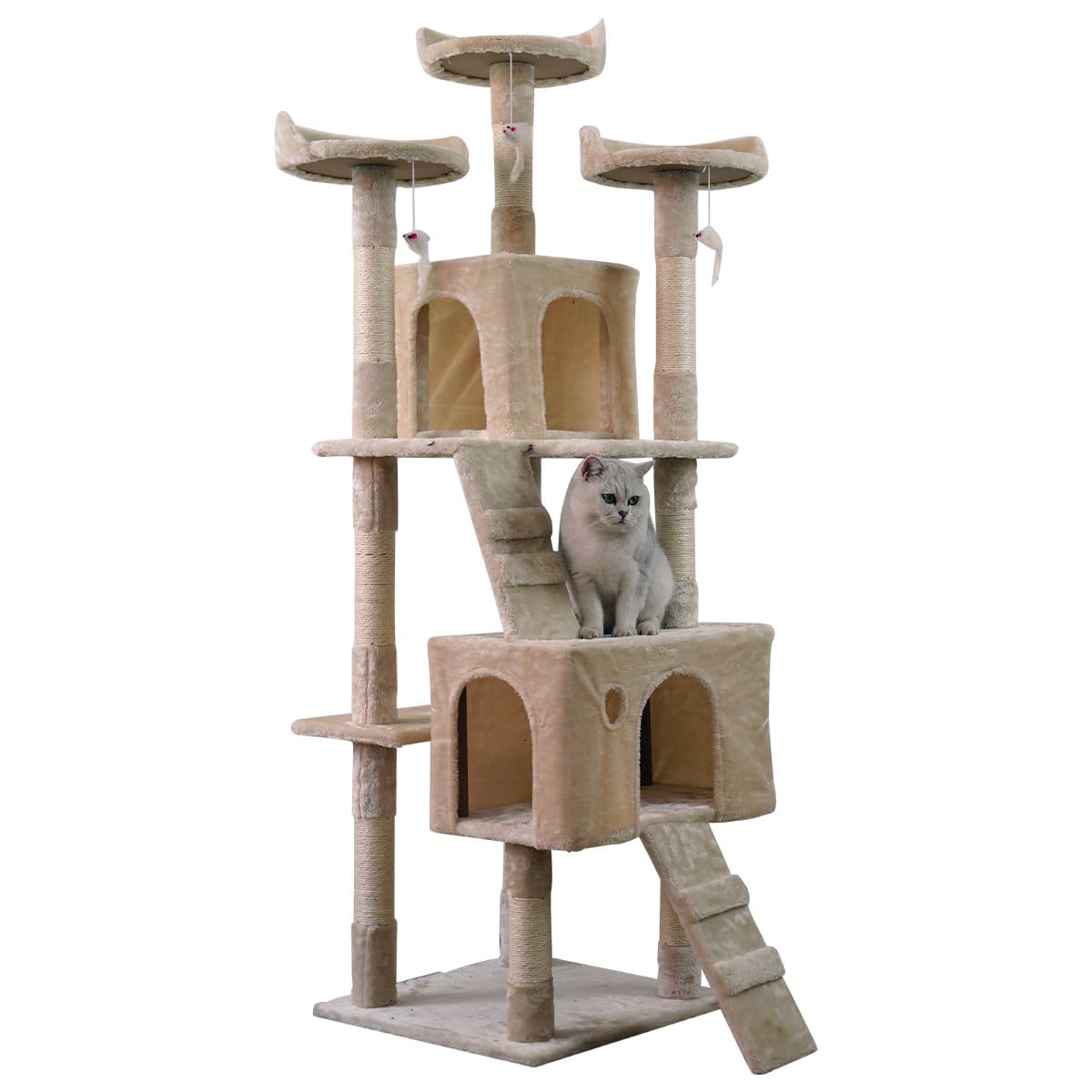 170Cm Cat Tree Scratching Post - Beige