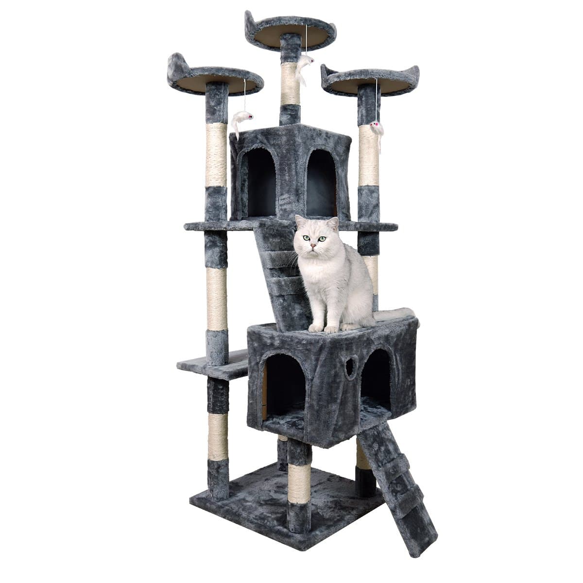 170Cm Cat Tree Scratching Post - Dark Grey