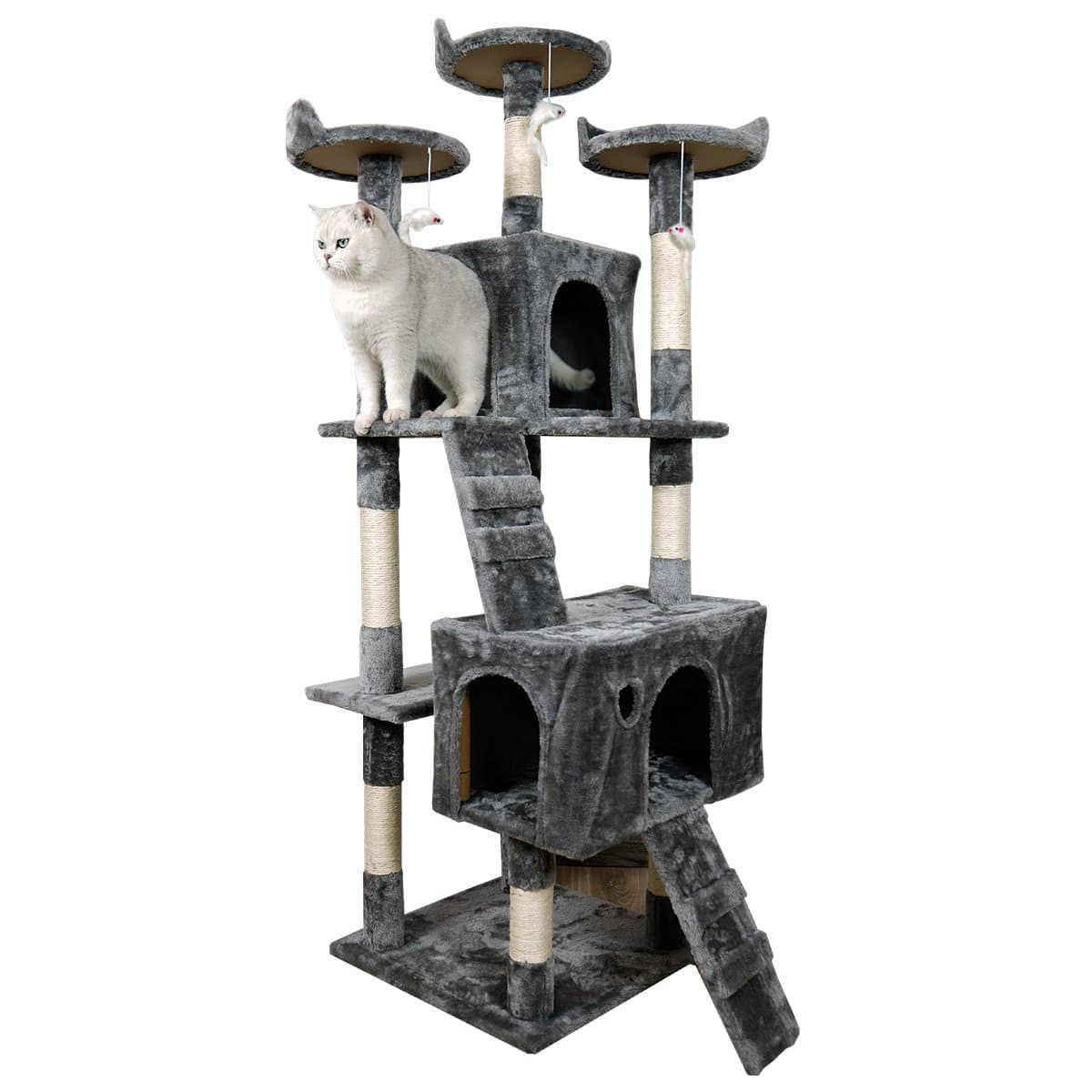 170Cm Cat Tree Scratching Post - Dark Grey