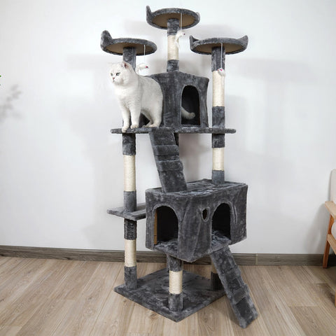 170Cm Cat Tree Scratching Post - Dark Grey