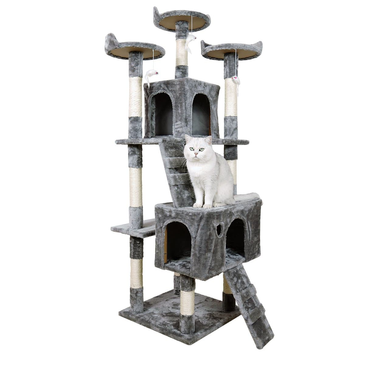 170Cm Cat Tree Scratching Post - Silver Grey