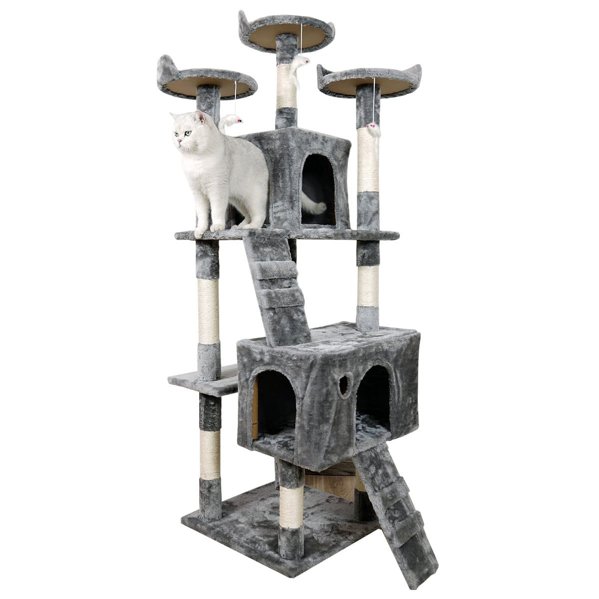 170Cm Cat Tree Scratching Post - Silver Grey