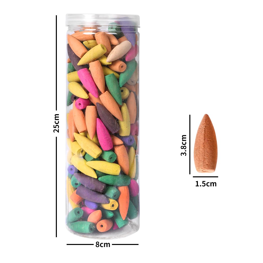 Conical Incense 188x Incense Cones Colorful for Backflow Fragrance