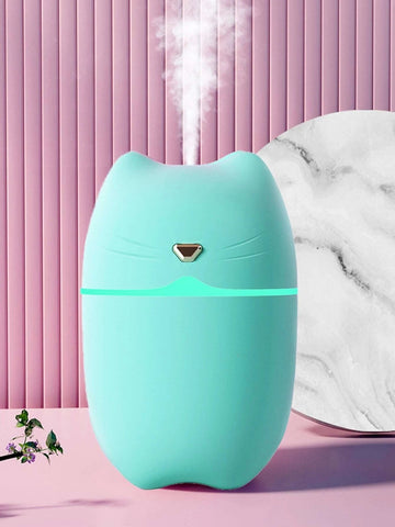1pc Cat Shaped Mini Humidifier Pink/Mint Green