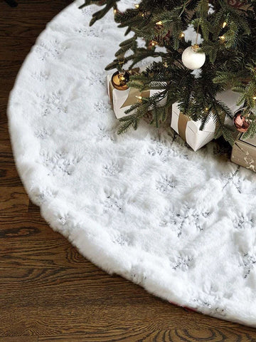 1pc Christmas Snowflake Embroidered Decoration Rug