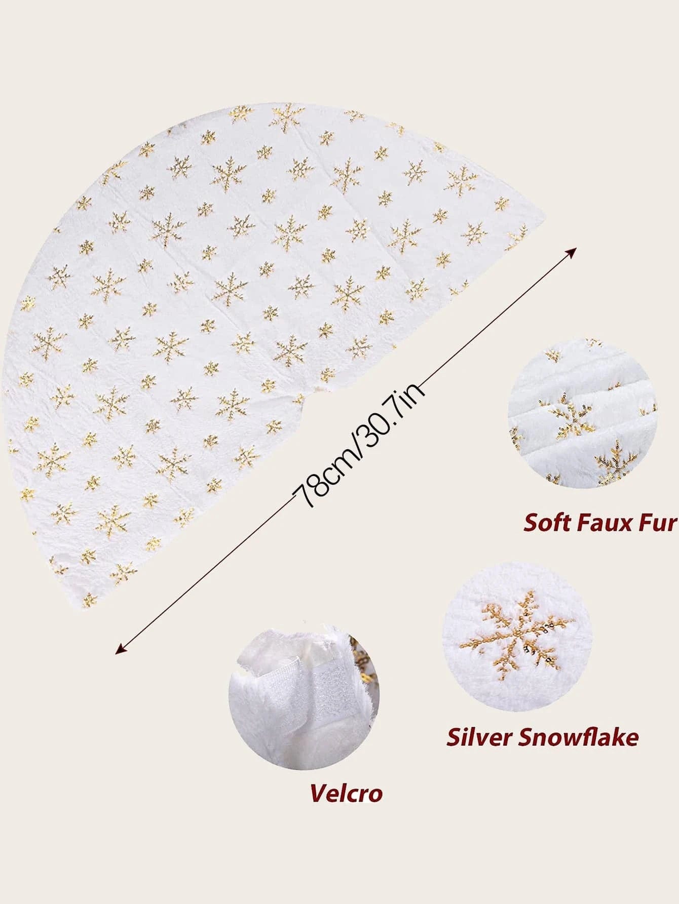 1pc Christmas Snowflake Embroidered Decoration Rug