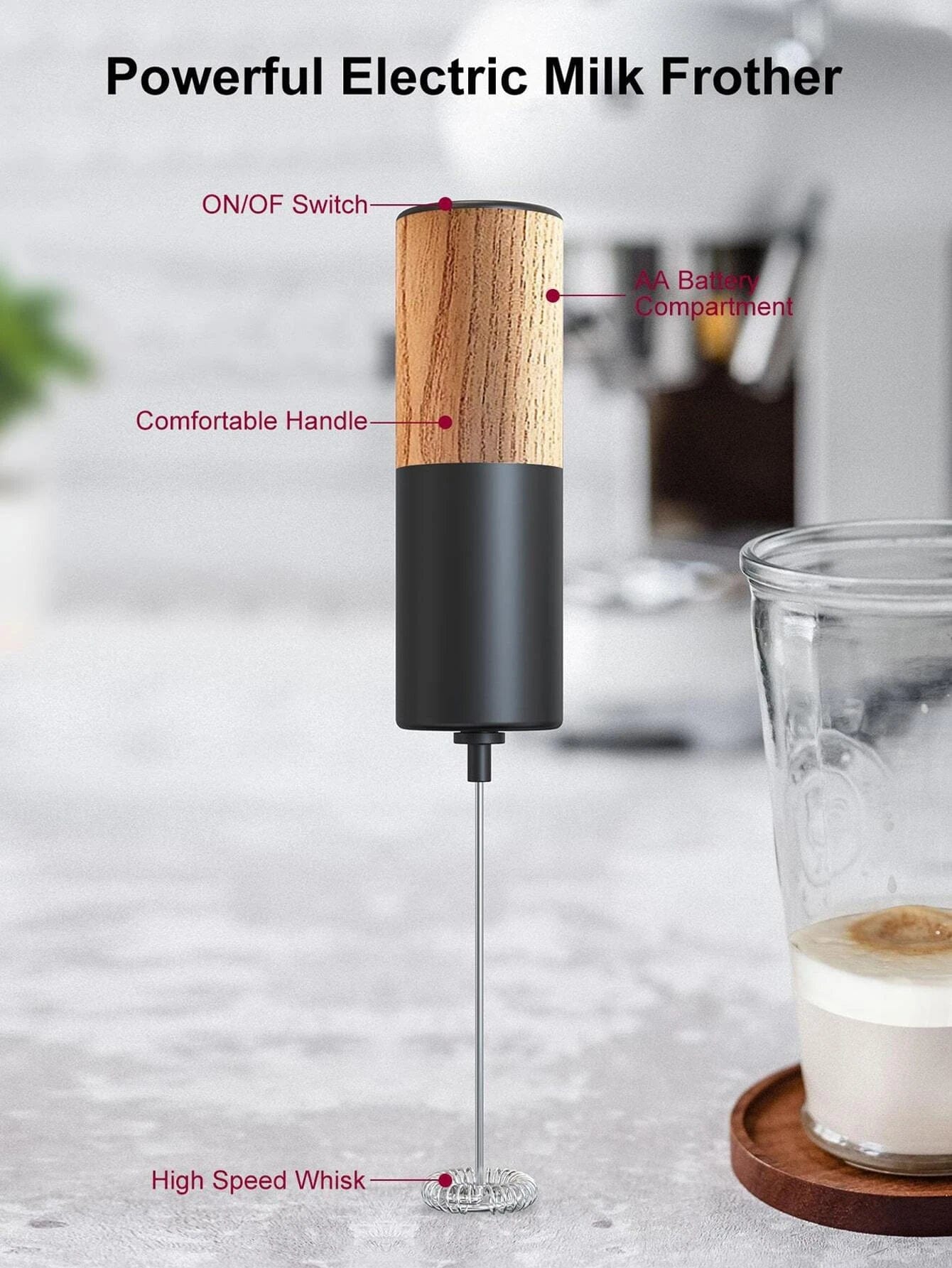 1pc Electric cappuccino Milk Frother