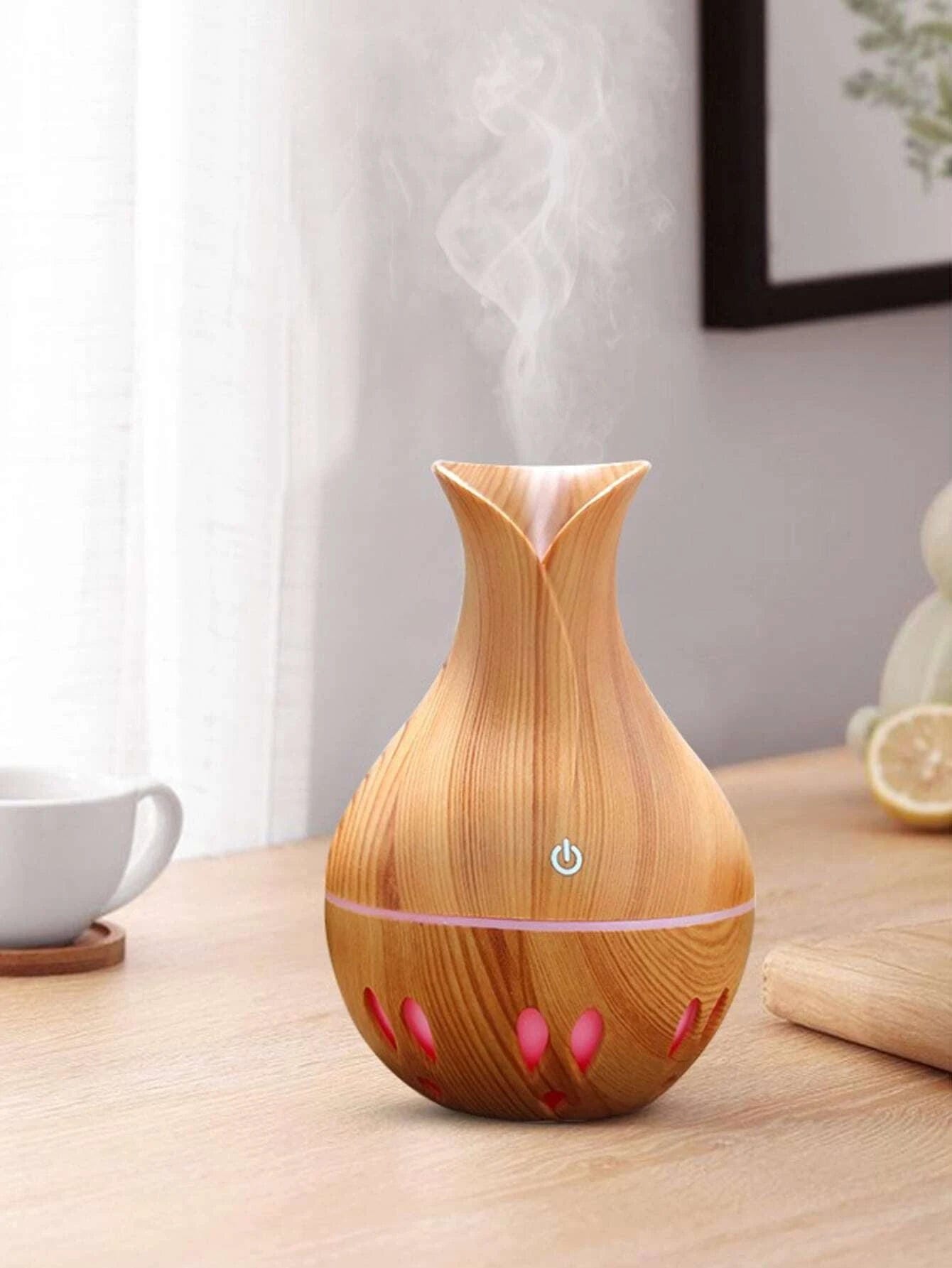 1pc Vase Design USB Wood Humidifier