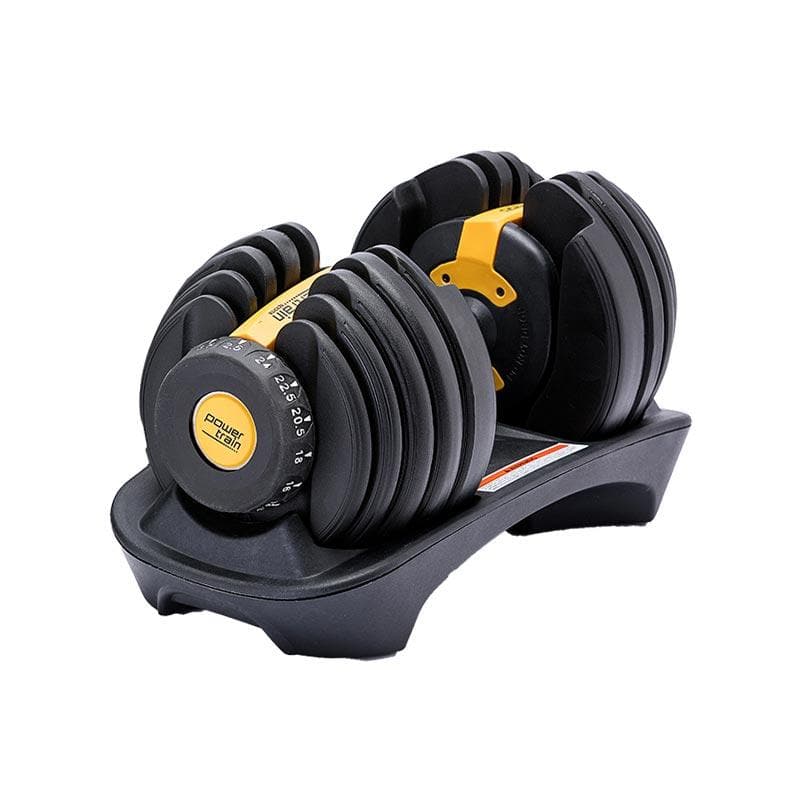 24Kg - 1x 24KG Powertrain Adjustable Home Gym Dumbbell - Gold