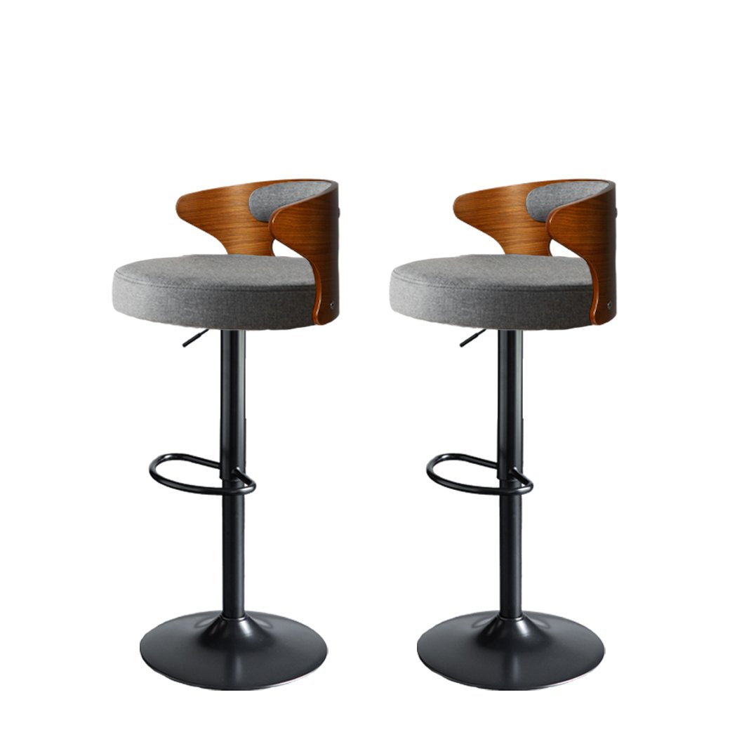 Dining Room 1x Bar Stools Grey Kitchen Gas Lift Wooden Beech Stool Chair Swivel Barstools