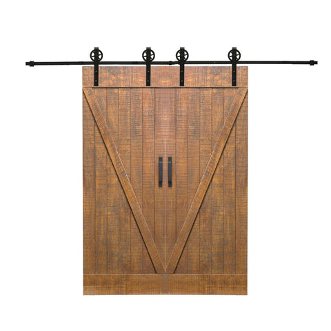 living room 2.44M Antique Classic Style Double Sliding Barn Door Hardware Track Roller Kit