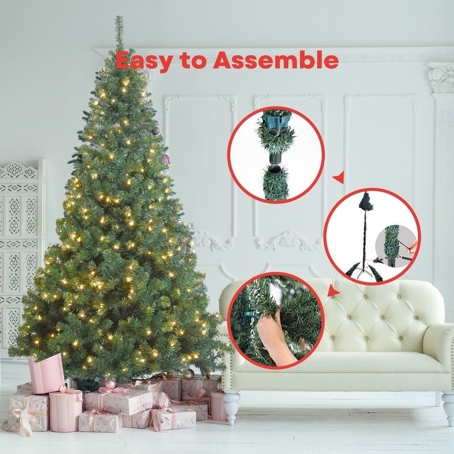 2.4m Christmas Trees With Warm LED FS-TREE-05