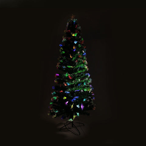 2.4m Enchanted Pre Lit Fibre Optic Christmas Tree Stars