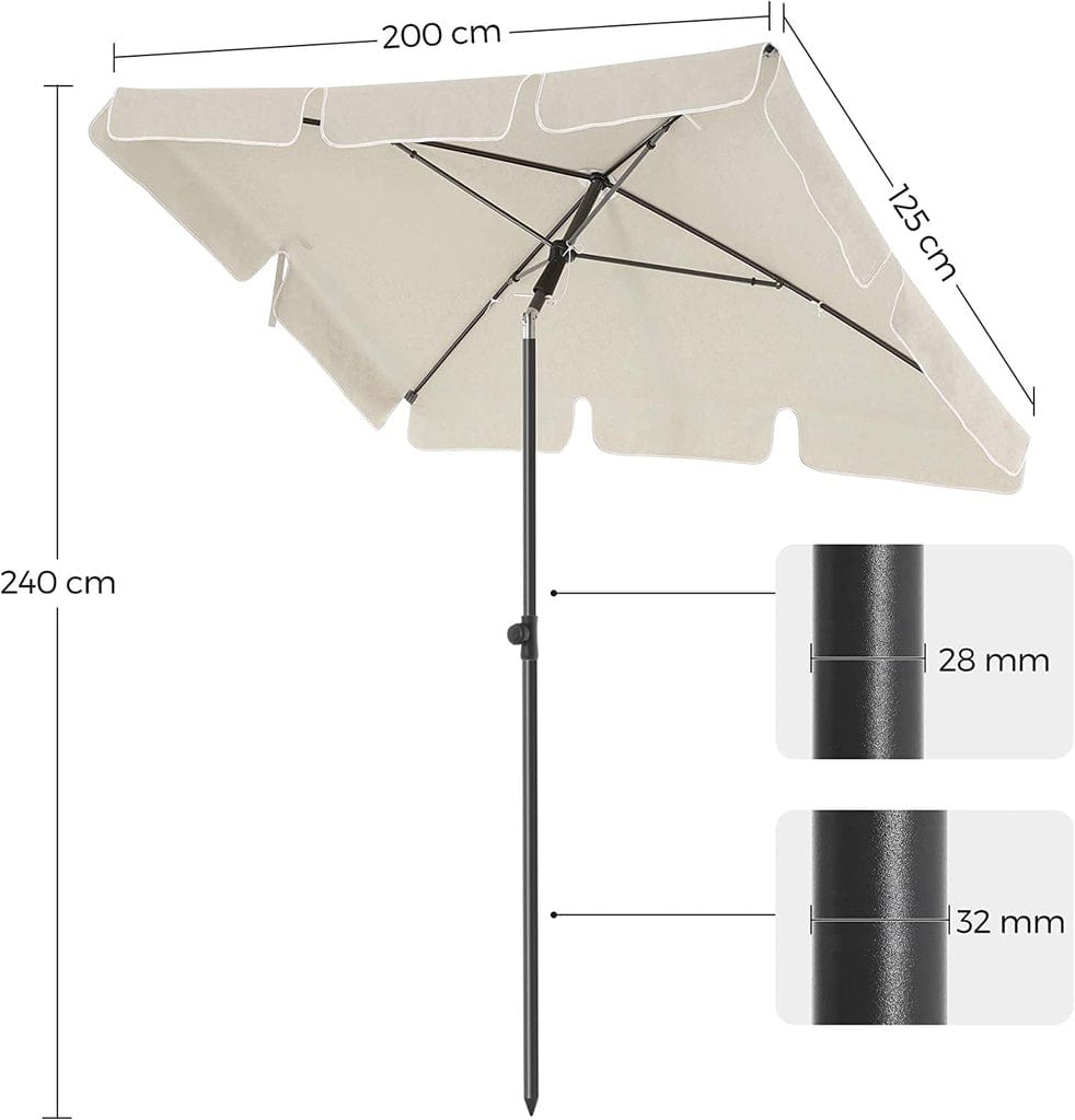 2.4m Rectangular Beach Umbrella