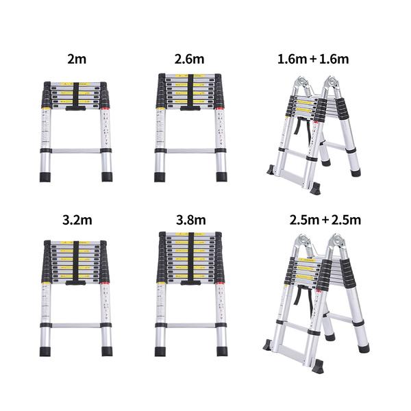 tools & accessories 2.5M+2.5M Telescopic Aluminium Multipurpose Ladder