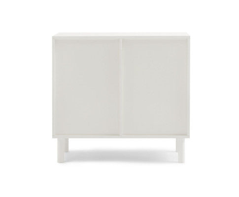 2-Door Accent Cabinet in White/Maple