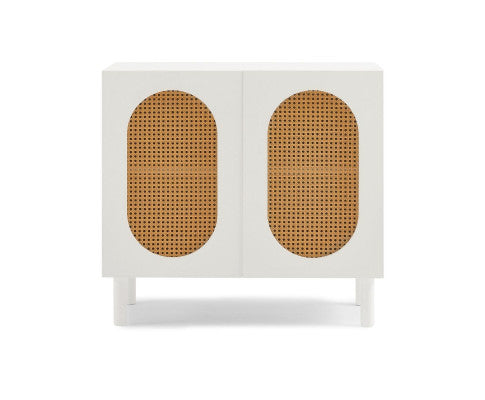 2-Door Accent Cabinet in White/Maple