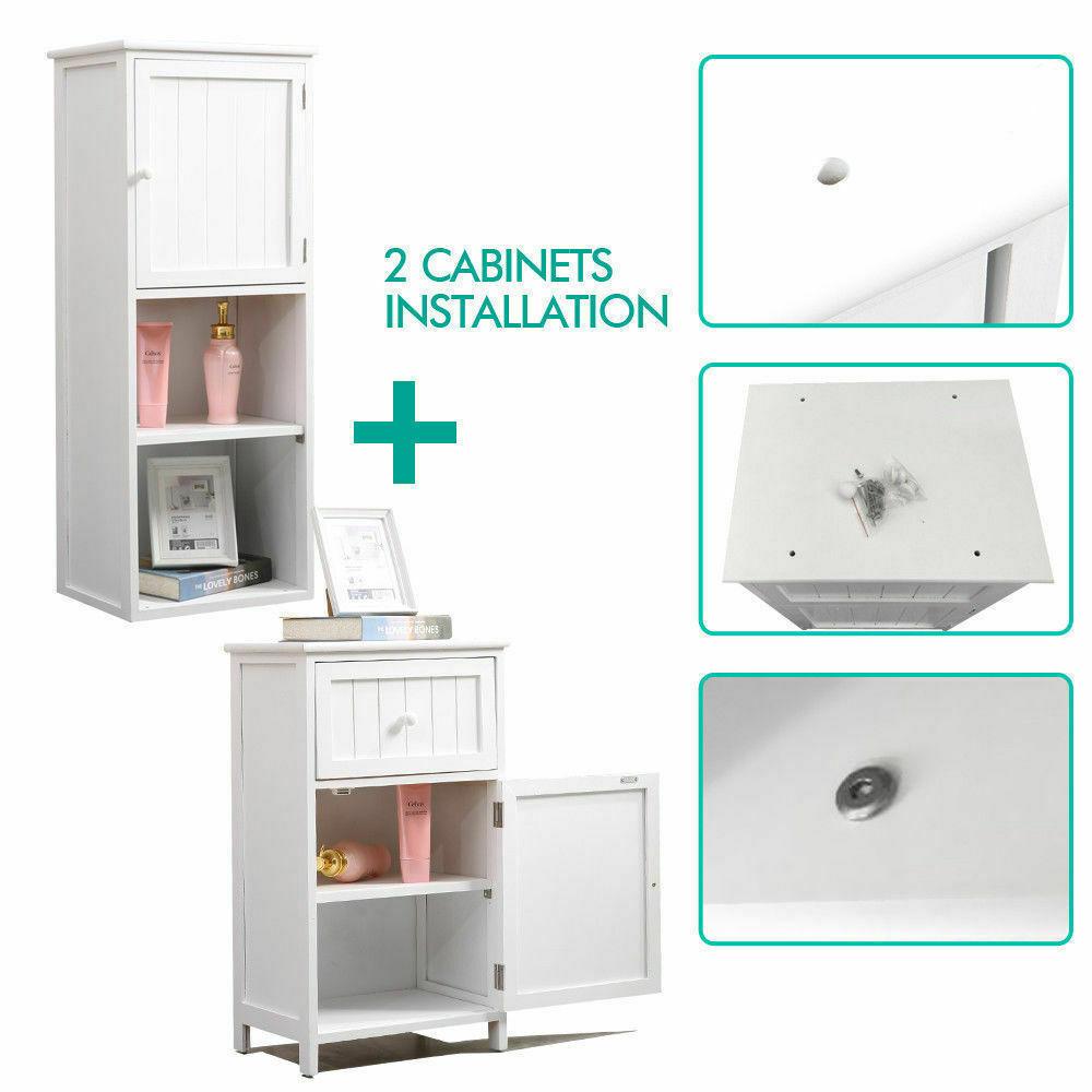 bathroom 2 in 1 Bathroom Storage Cabinet Laundry Cupboard