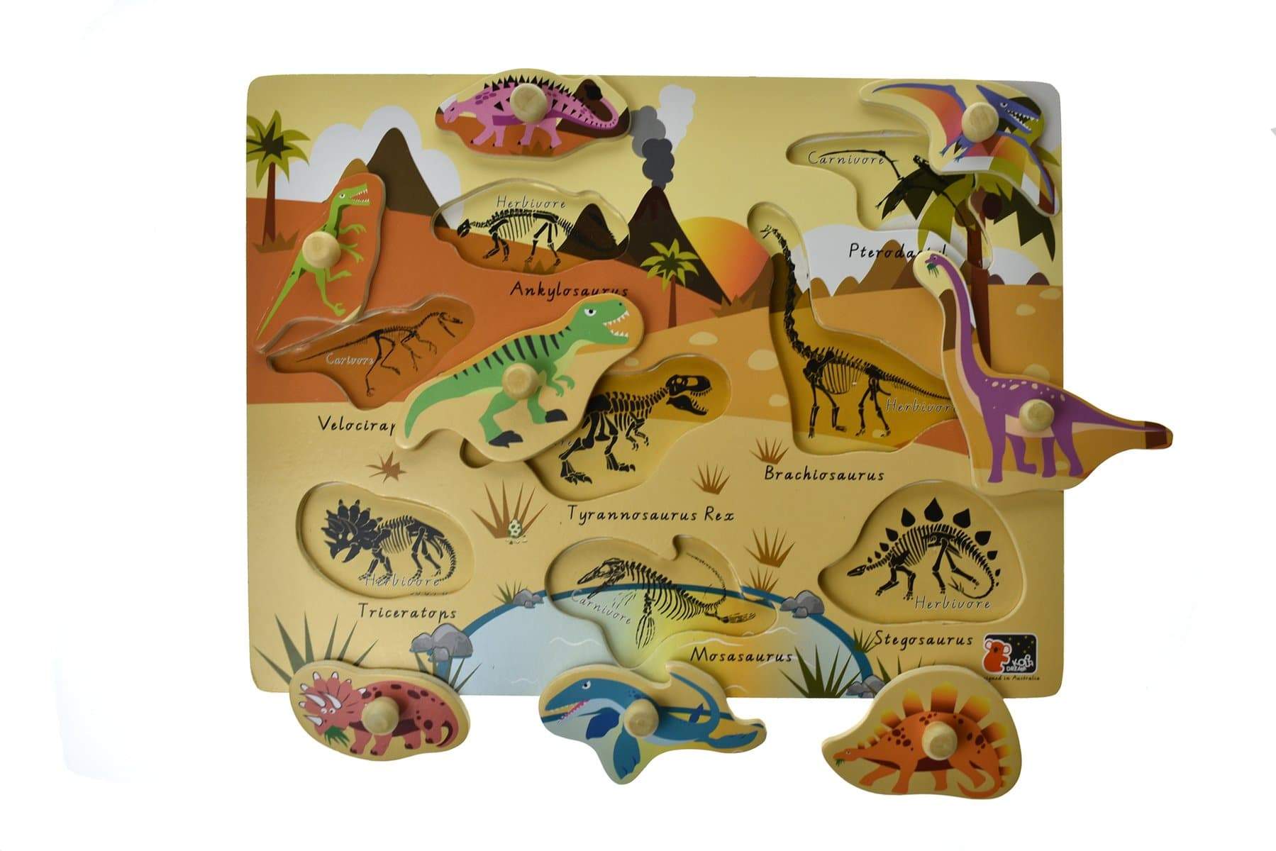 toys for above 3 years above 2 In 1 Dinosaur Peg Puzzle