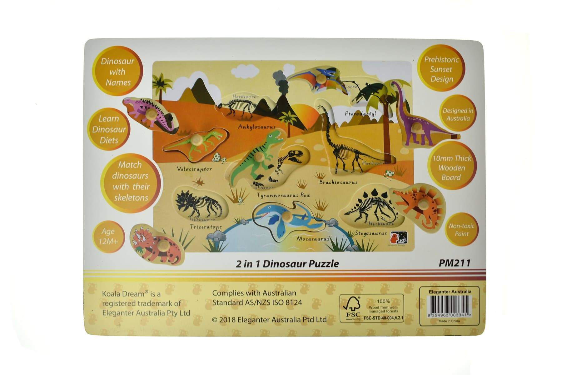 toys for above 3 years above 2 In 1 Dinosaur Peg Puzzle