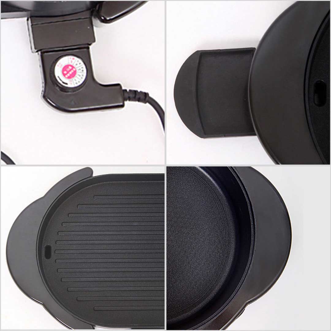 Griddles & Grill Pans 2 in 1 Electric Non-Stick BBQ Teppanyaki Grill Plate Steamboat Hotpot 2-8 Person