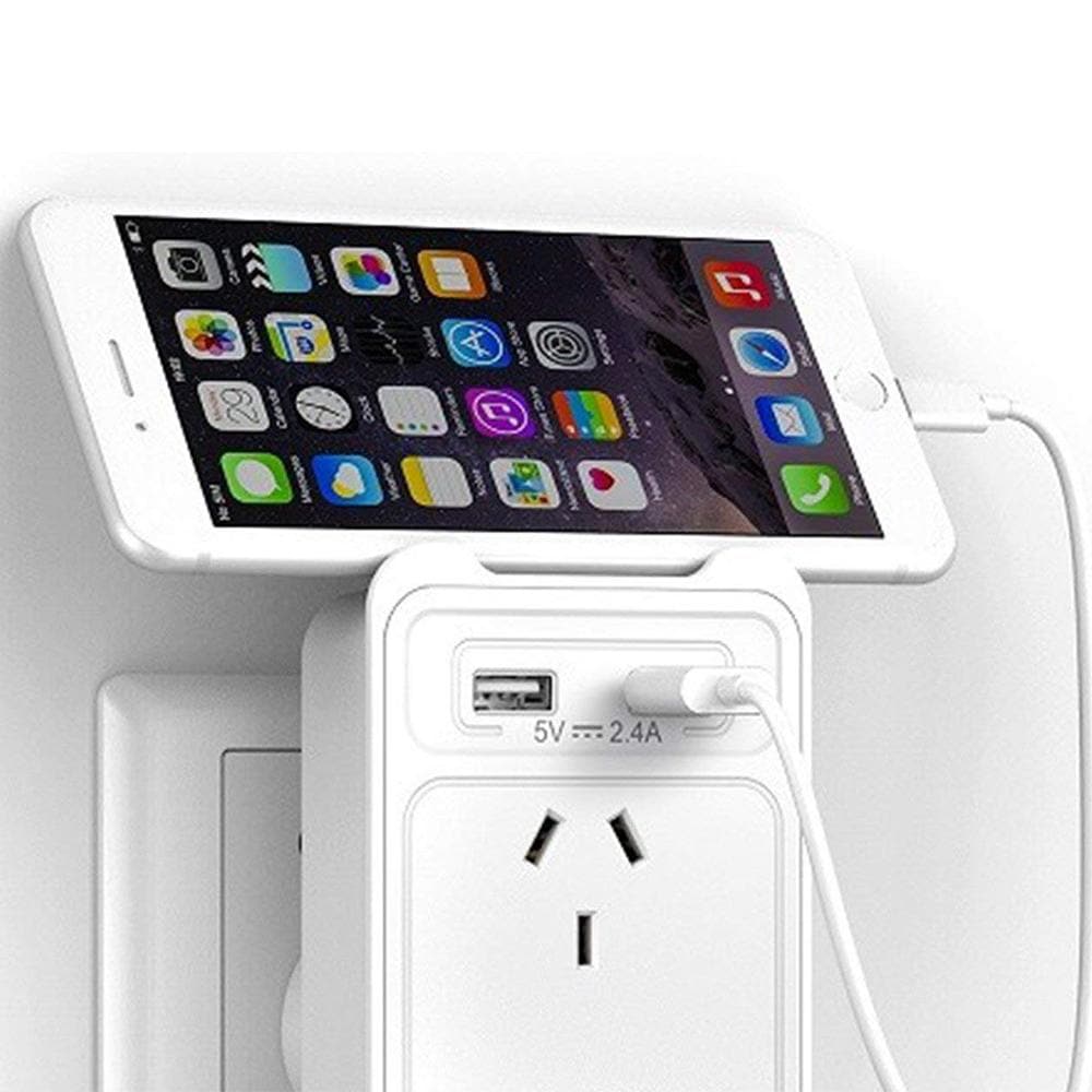 2 Outlet Surge Protected Powerboard With Dual Usb Charging Ports