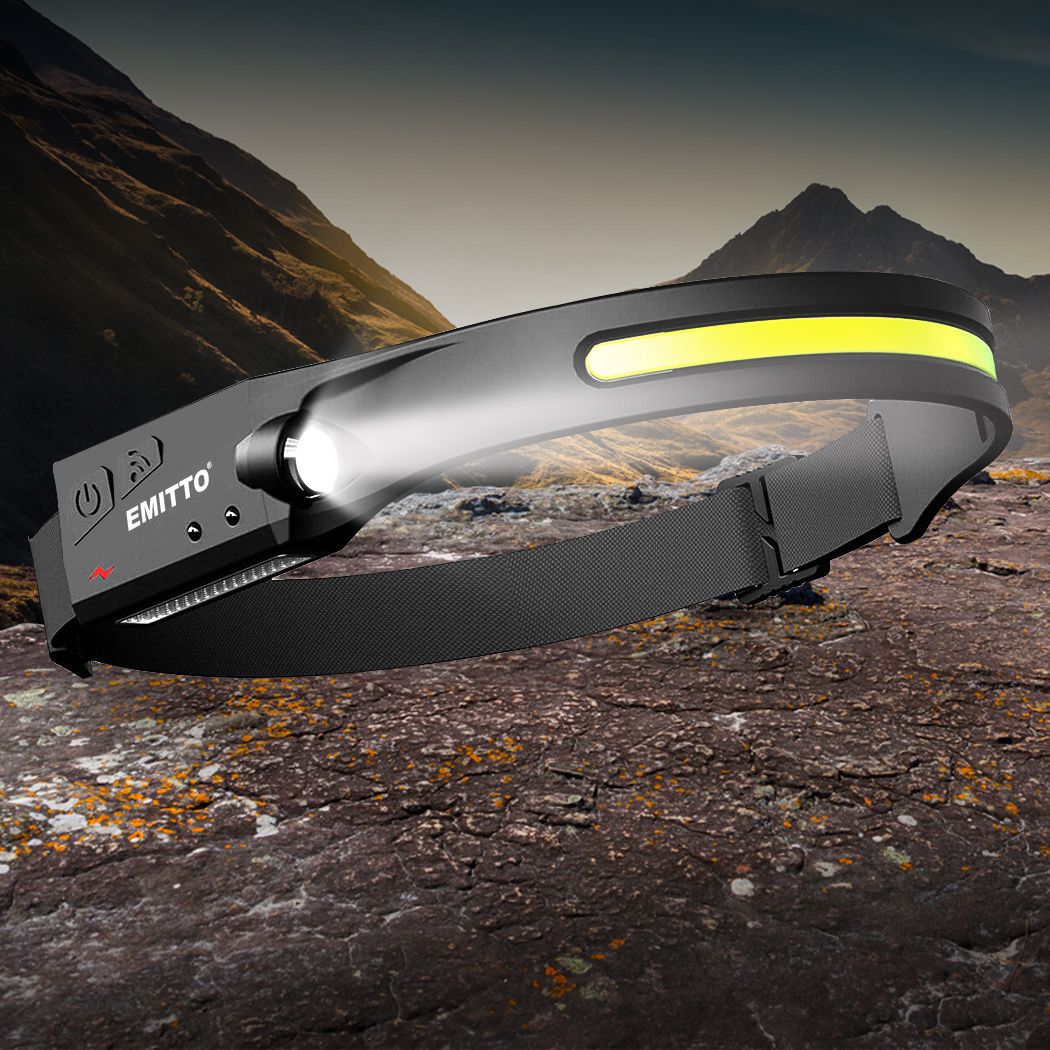 2 Pack LED Headlamp Torch USB Rechargeable Light