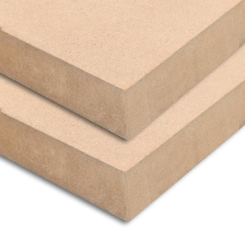 2 pcs MDF Sheets Rectangular 120x60 cm 25 mm