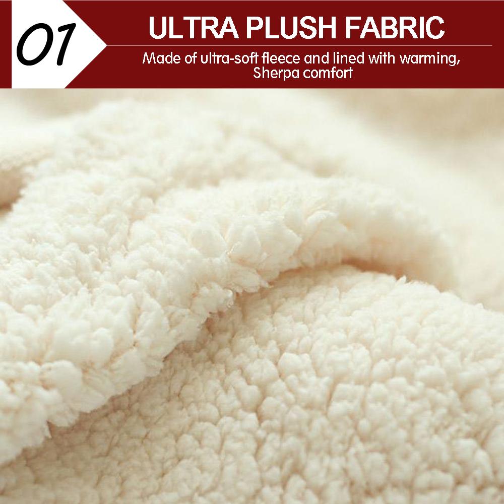 bedding 2 Pcs Plush Fleece Hoodie Blanket Pajamas Red