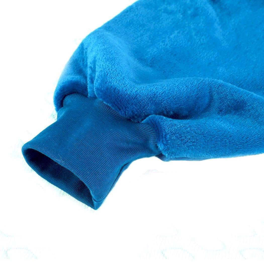 bedding 2 Pcs Plush Fleece Hoodie Sweatshirt Huggle Blanket Pajamas Navy