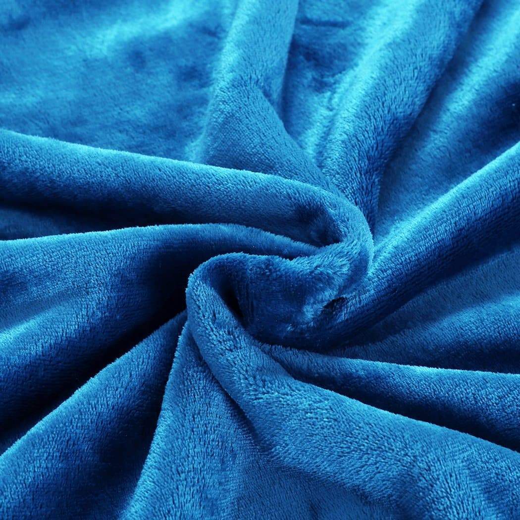 bedding 2 Pcs Plush Fleece Hoodie Sweatshirt Huggle Blanket Pajamas Navy