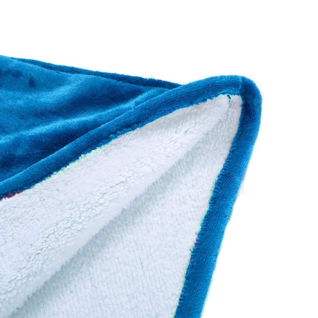 bedding 2 Pcs Plush Fleece Hoodie Sweatshirt Huggle Blanket Pajamas Navy