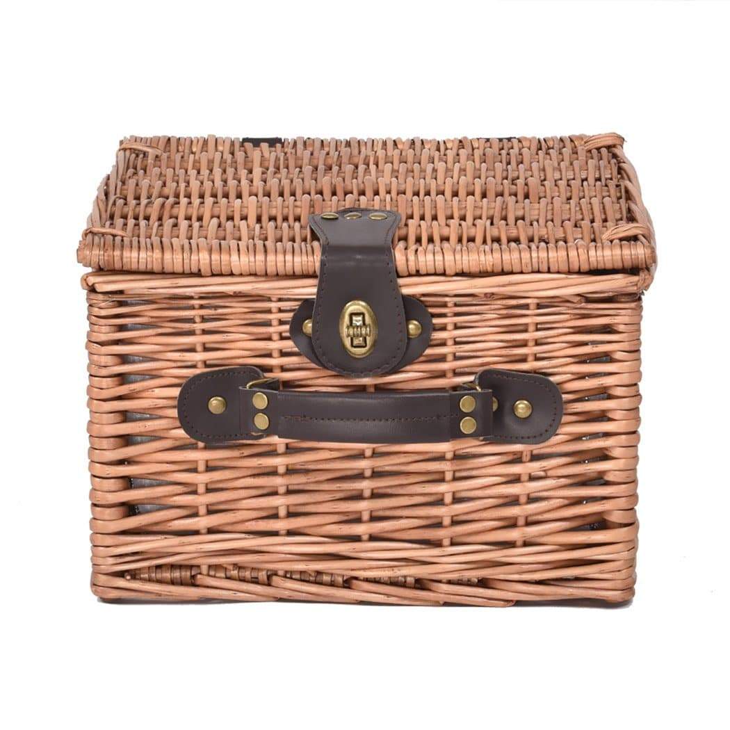 camping / hiking 2 Person Picnic Basket Wicker Baskets Set Insulated Outdoor Blanket Gift Storage