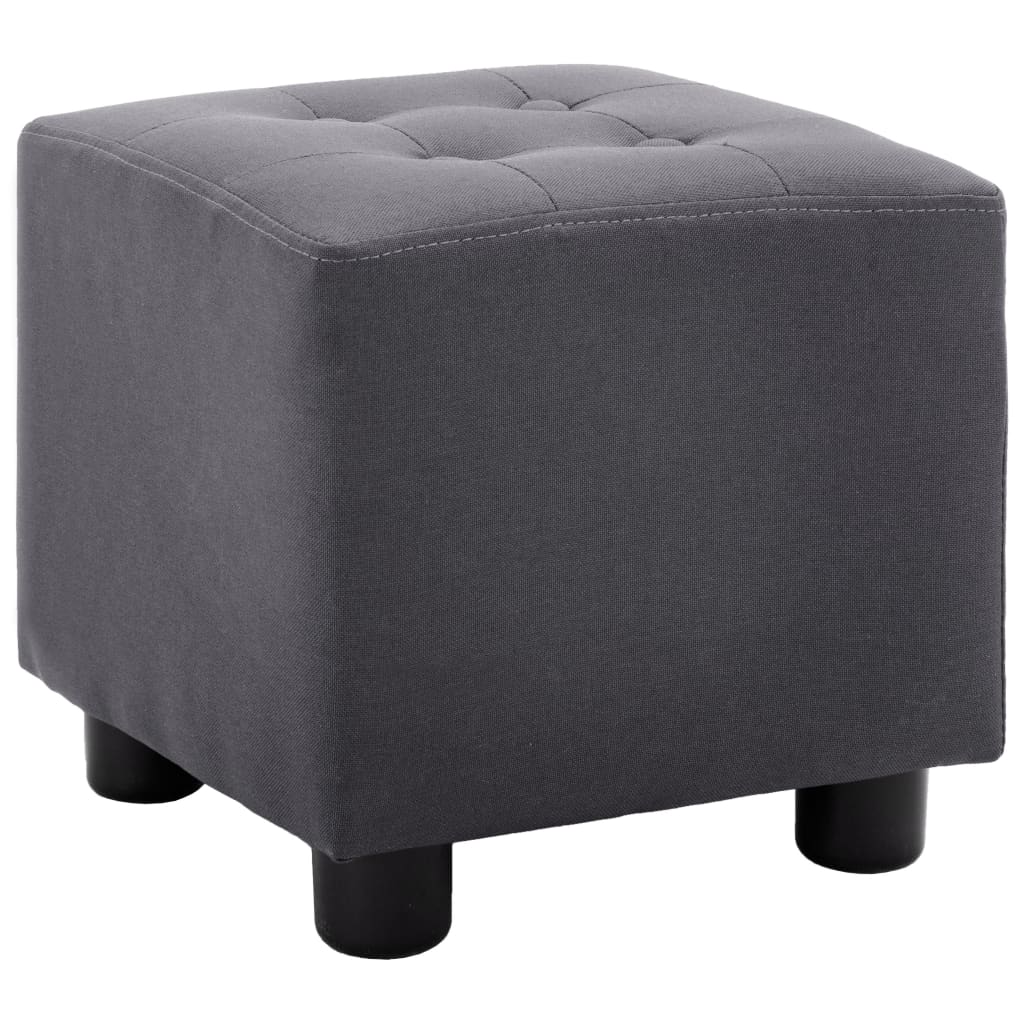 2 Piece Armchair and Stool Set Black Fabric