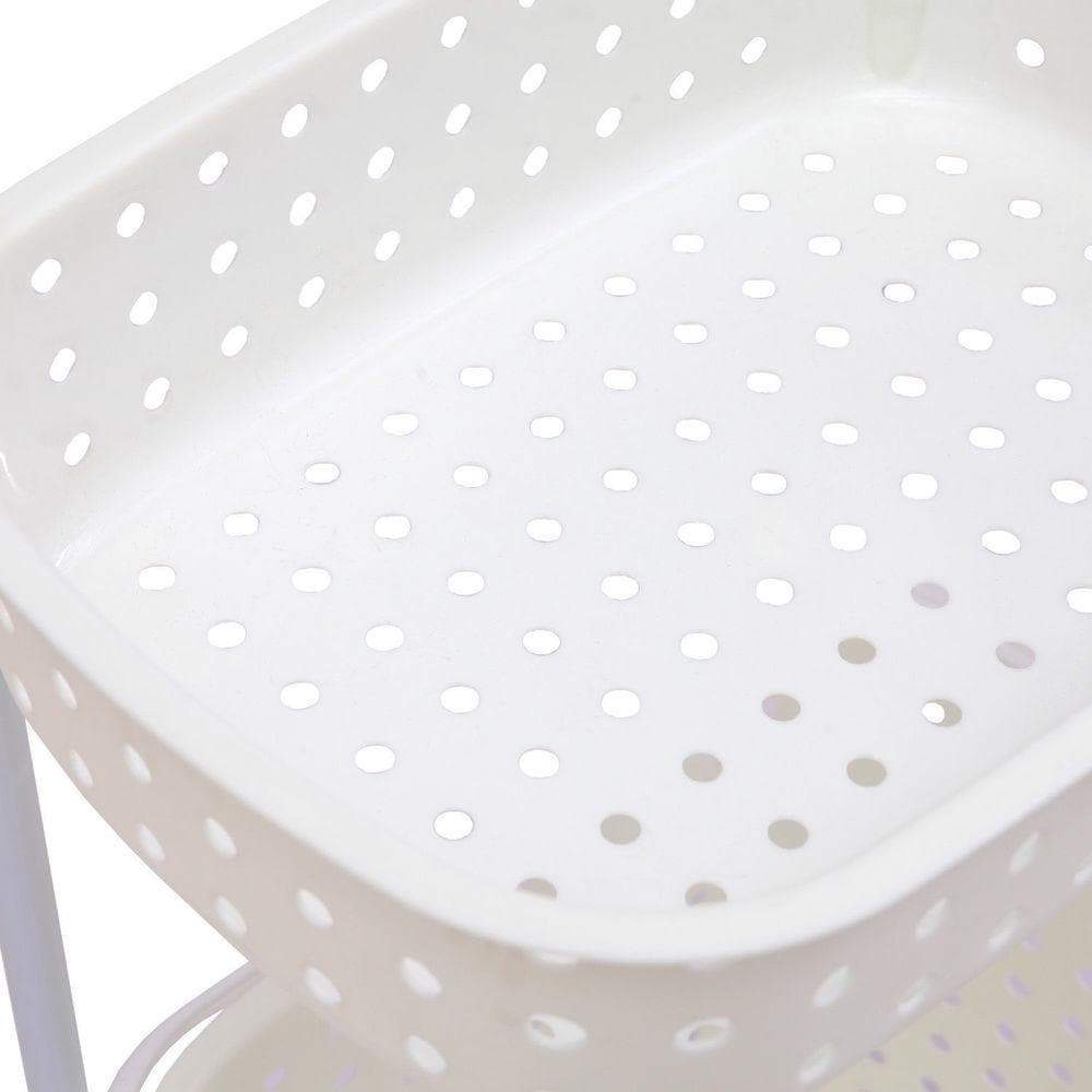 laundry supplies 2 Tier Bathroom Laundry Clothes Basket Mobile Rack