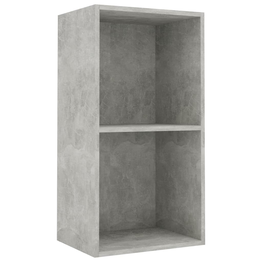 2-Tier Book Cabinet Concrete Grey 40x30x76.5 cm Chipboard