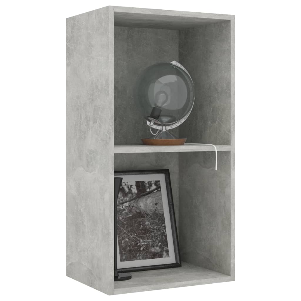2-Tier Book Cabinet Concrete Grey 40x30x76.5 cm Chipboard